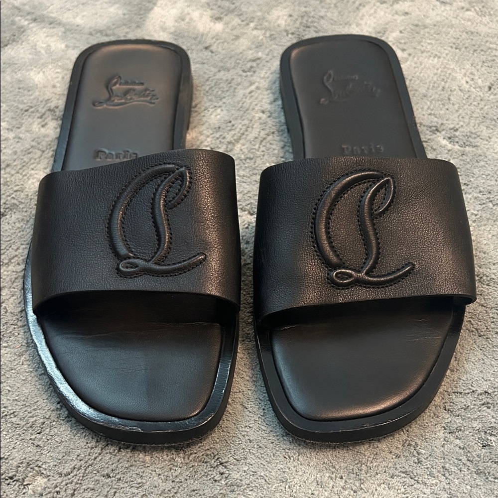 Christian Louboutin Black Slides
